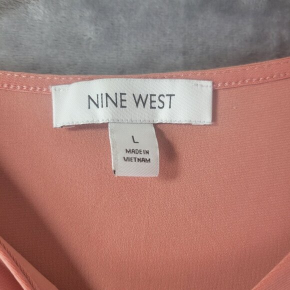 Nine‎ West Womens Sleeveless Knot Front Top Large Pink Workwear Career Vibes - Picture 2 of 8
